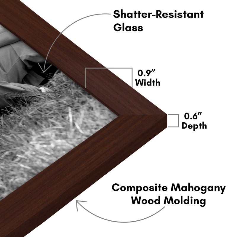Americanflat Set of 10 Picture Frames with Shatter-Resistant Glass - Gallery Wall Frame Set with Two 8x10, Four 5x7 and Four 4x6 Frames - Signature Collection - Mahogany - Image 3